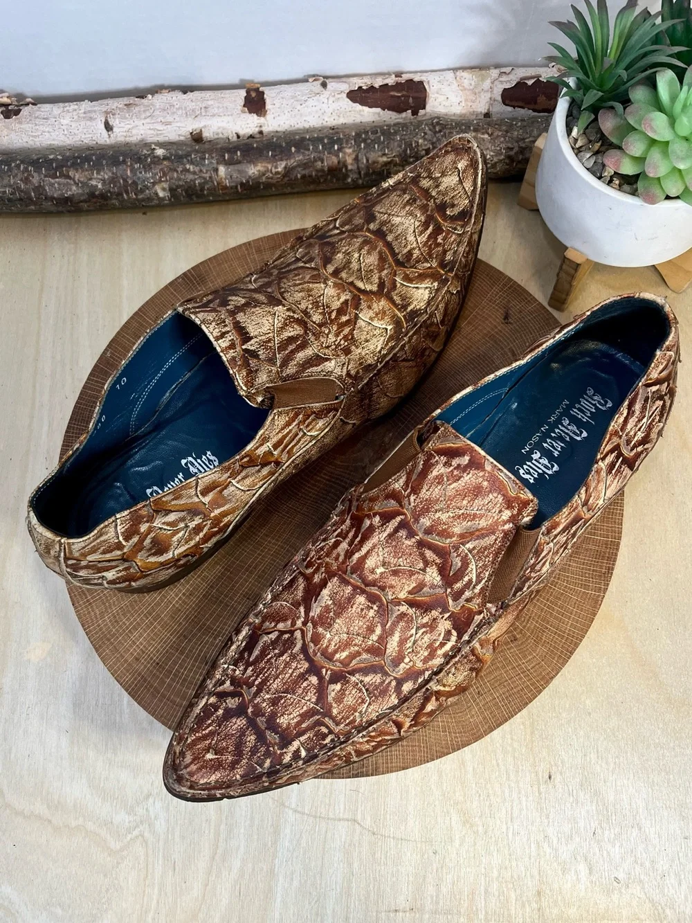 Vintage Mark Nason Rock Never Dies Leather Loafers Made in Italy Size 10